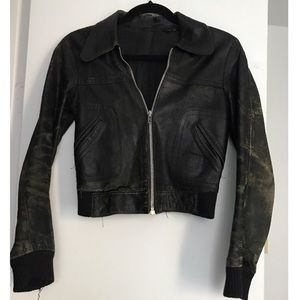 Vintage leather motorcycle jacket from Paris sz sm