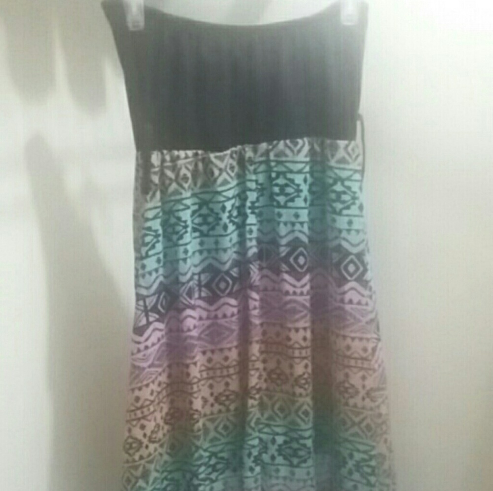 Colorful hi low dress