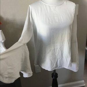 White bell sleeve blouse