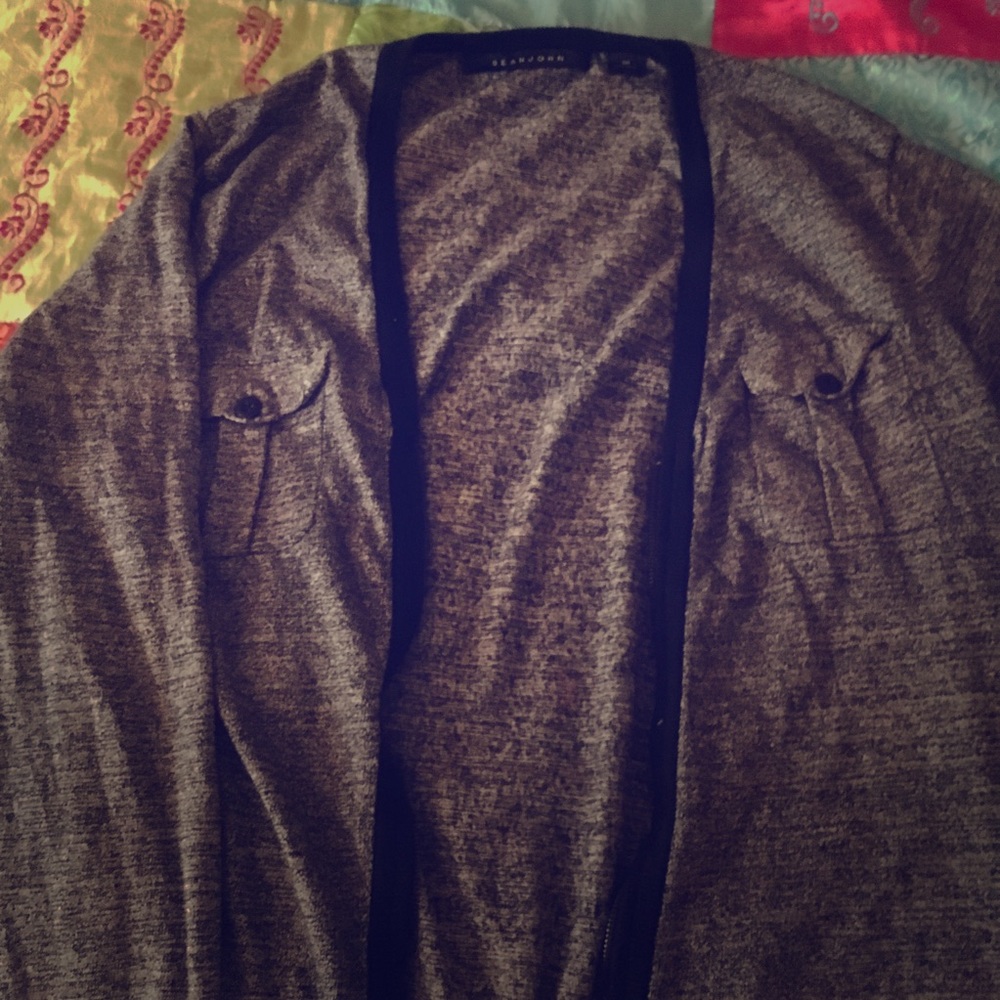 men’s zip up grey cardigan 3X