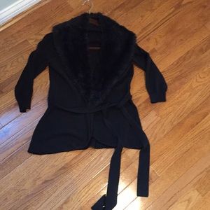 The Limited Faux Fur Collar Sweater