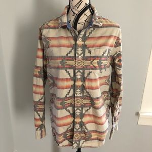 Men’s On The Byas Aztec Button Down Shirt Size Med