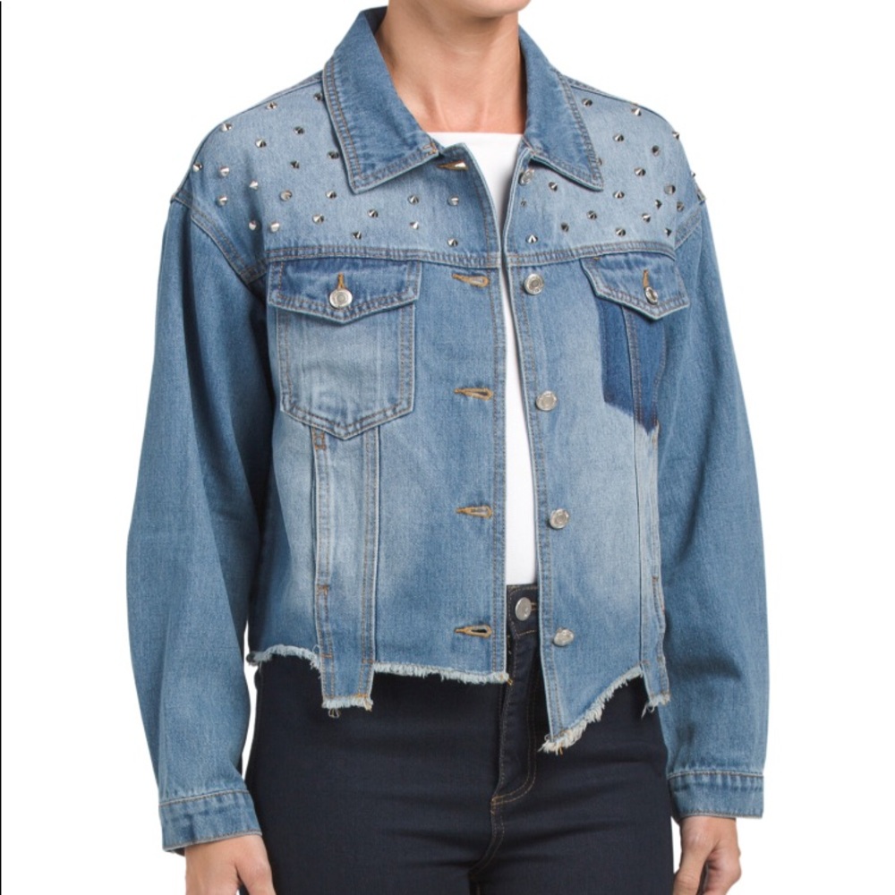 Studded & Distressed Denim Jacket