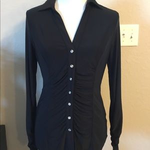 Black top with sparkle buttons