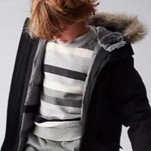 Down faux-fur parka - BURGUNDY