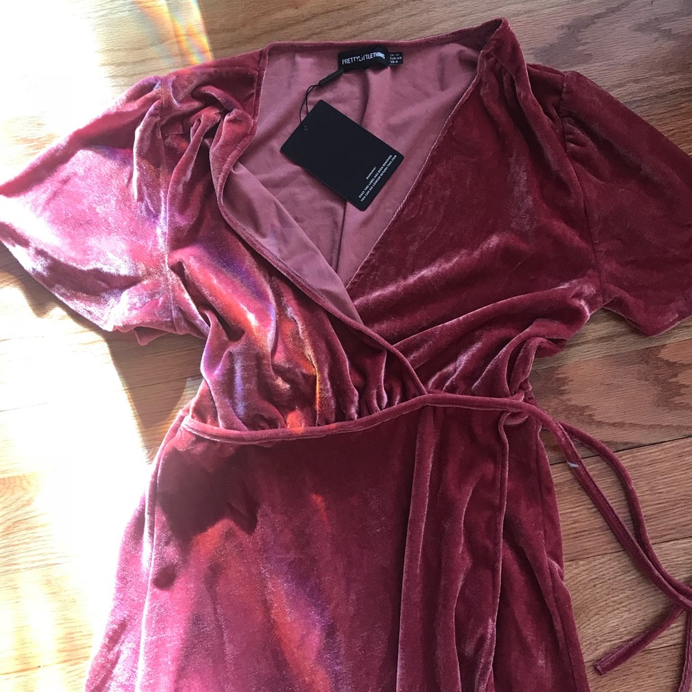 ASOS velvet wrap dress