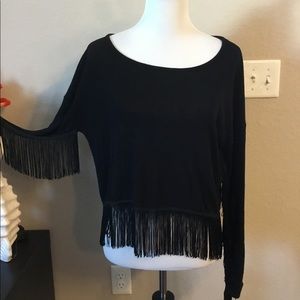 Black fringe top