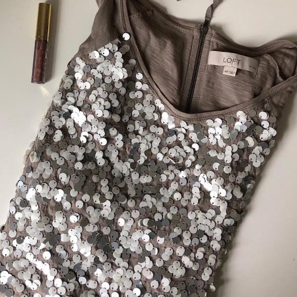 LOFT Tops - 💃🏻LOFT Sparkle and Beige Top Size Medium