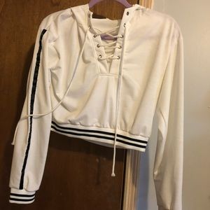 Lace up sweat shirt NWOT