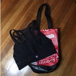 Black lululemon sports bra w/ bag
