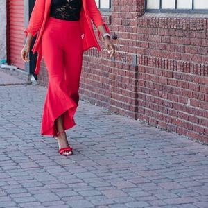 Red Flare Pants