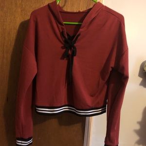 Lace up sweatshirt NWOT