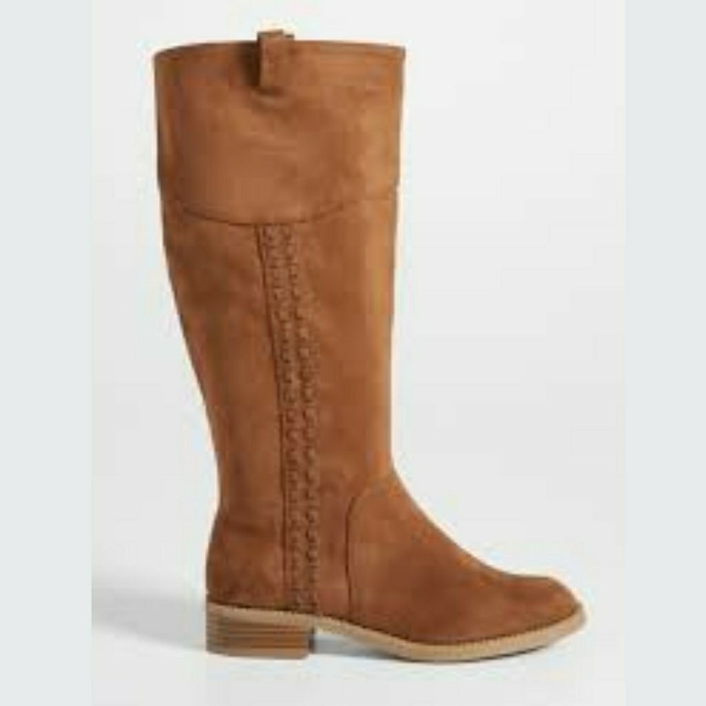 Maurices Womens Square Toe Tan Riding Boots Size8