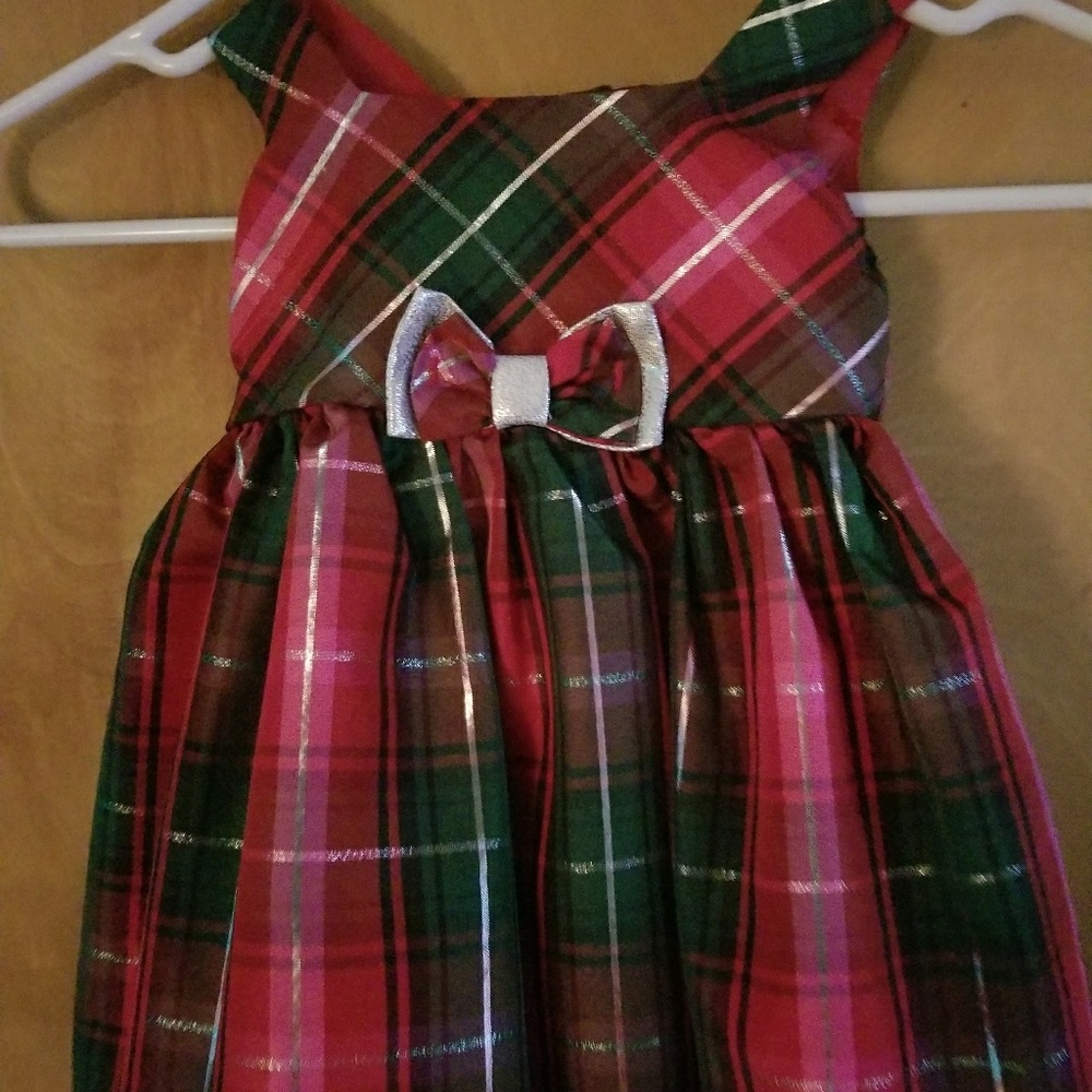 George 12mo. Red/Green/Silver Plaid Holiday Dress
