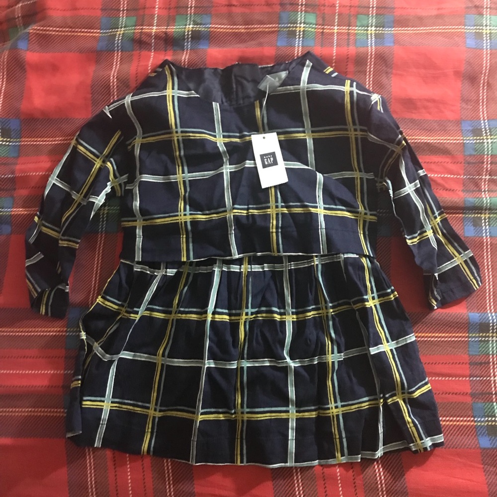 Toddler plaid patterned dress