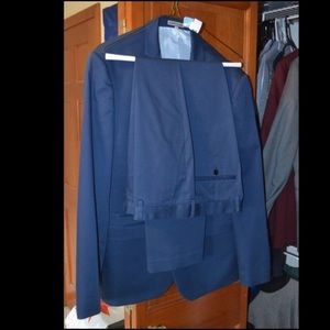 Blue Cotton Sateen Express Suit (42R - 30W/32L)