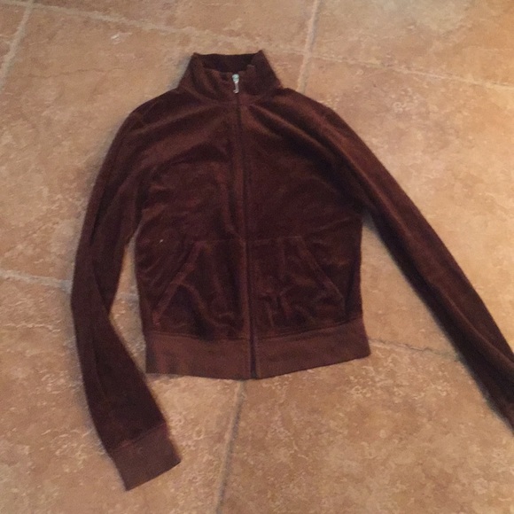 Juicy velour jacket in solid brown - Picture 2 of 3