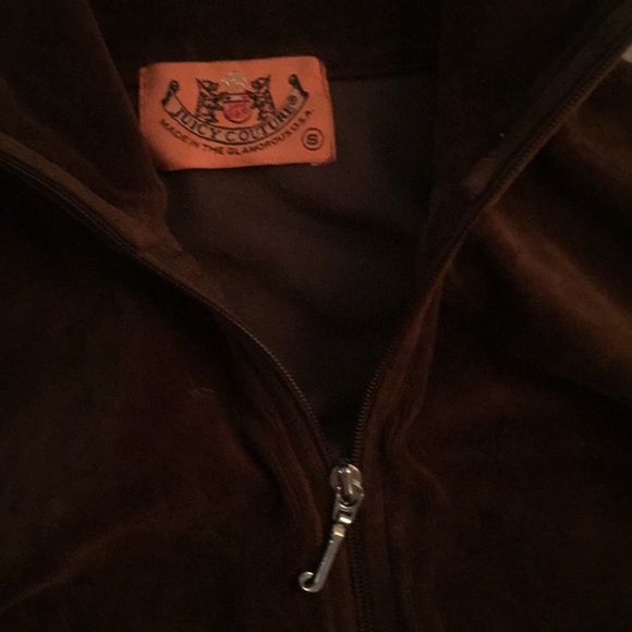 Juicy velour jacket in solid brown - Picture 3 of 3