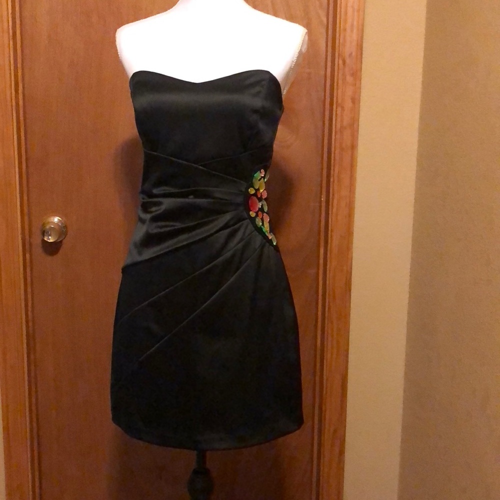 Teeze Me strapless formal dress black