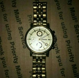 Gold Fossil Boyfriend Watch