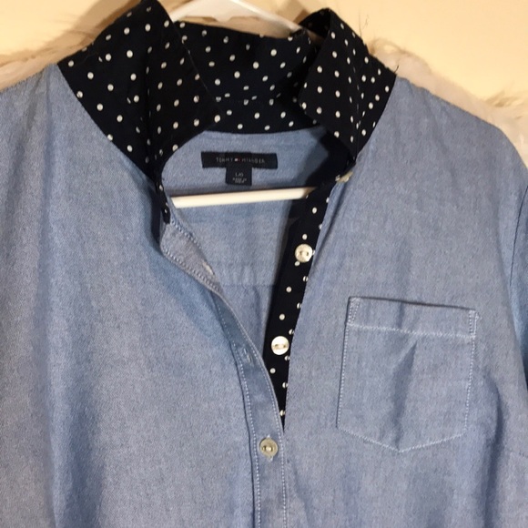 Tommy Hilfiger Blue with Polka Dots Shirtdress - Picture 2 of 6