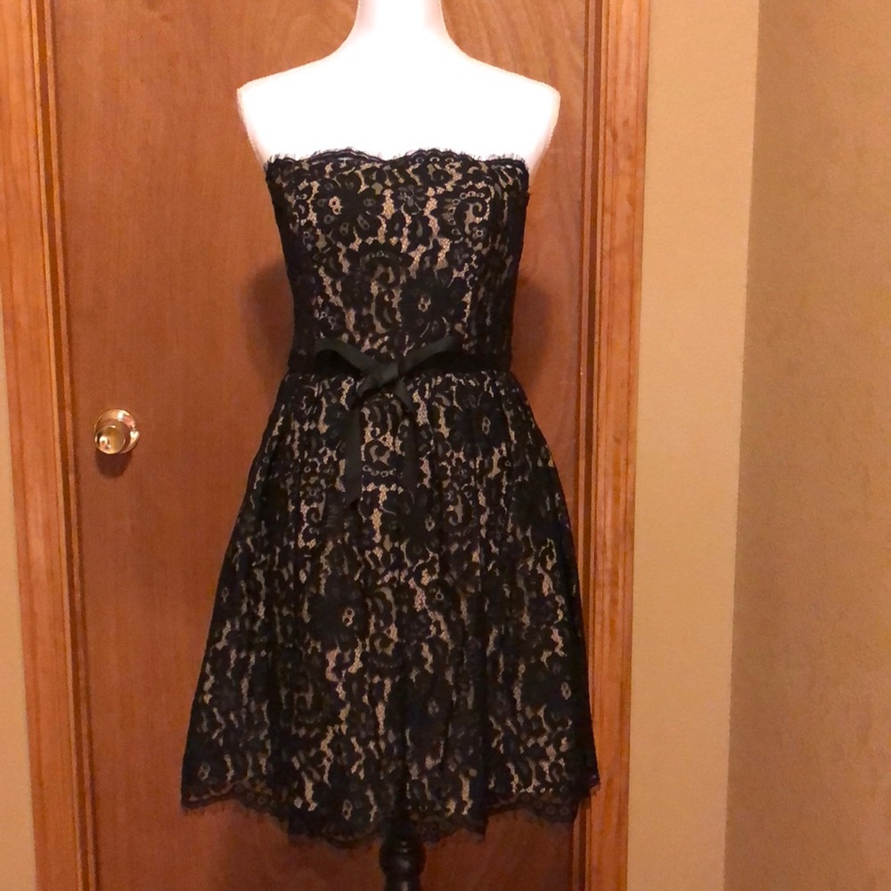 Robert Rodriguez strapless dress black lace
