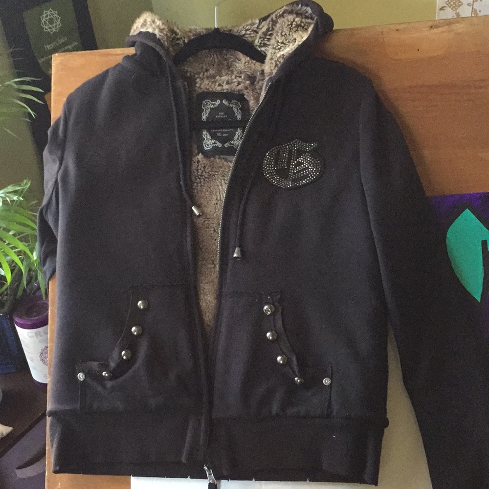 Guess Black Fur Sweatshirt