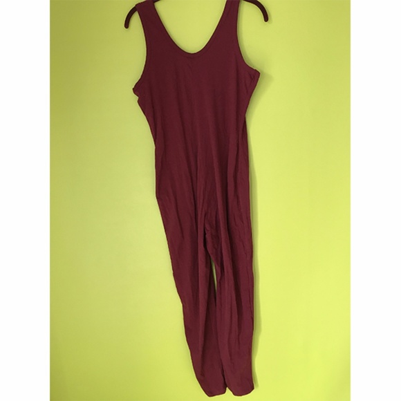 Goodtime U Neck Maroon Red Jumpsuit Sz L - Picture 2 of 6