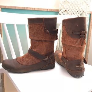 Merrell Haven Oak Womens 7.5 Leather mid calf boot