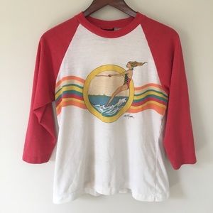 Vintage Water Skiing Baseball Tee