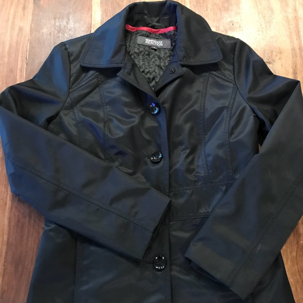 Kenneth Cole Reaction lined black trench 