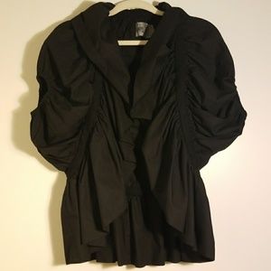 Anthropologie Ryu Ruffle Cover Up Cotton Blouse