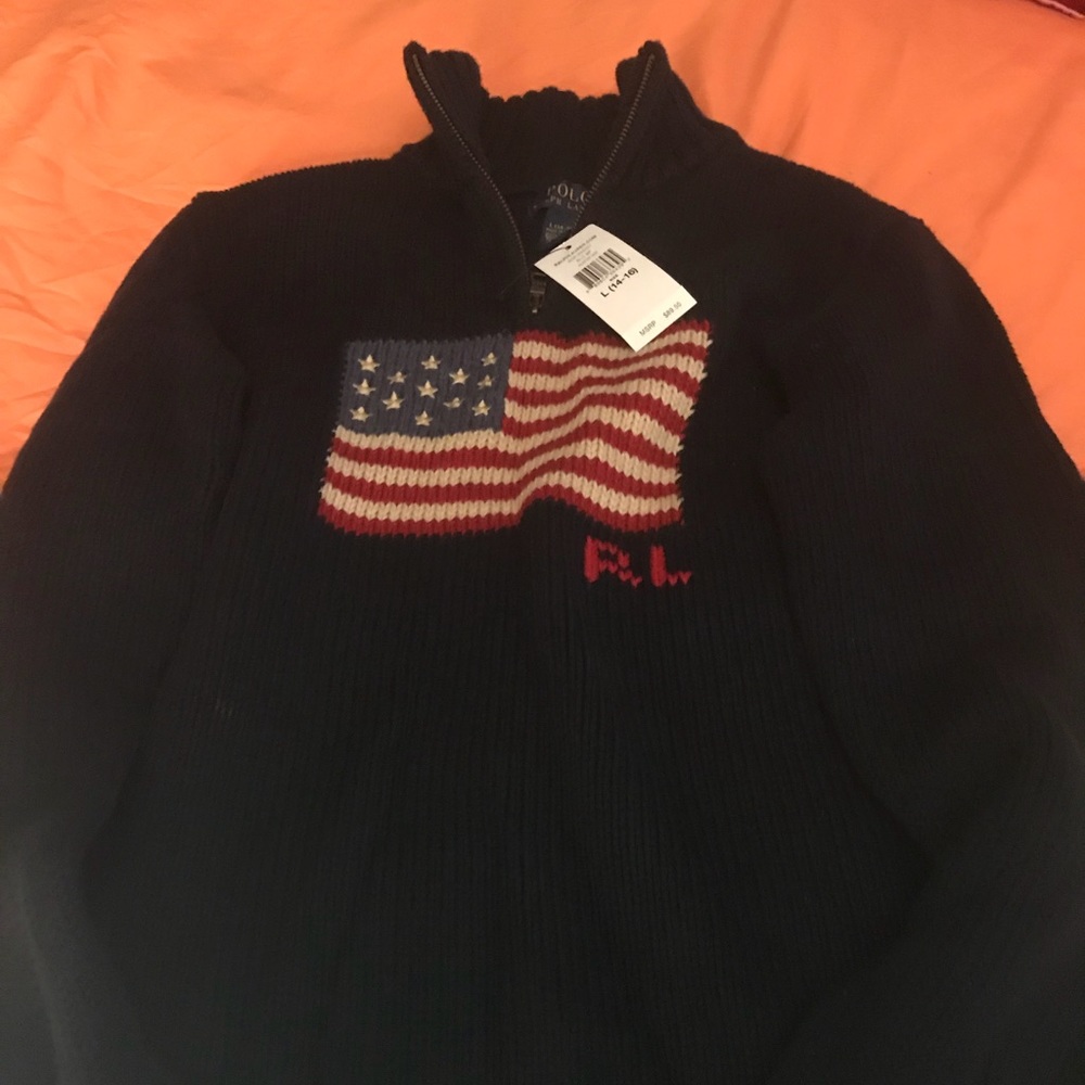 Polo boys sweater new with tags.. size large