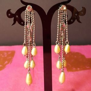 WOMWNS DANGLING EARRINGS~PEARLS & CRYSTAL~NEW~🎁🎄Christmas Present🎄🎁