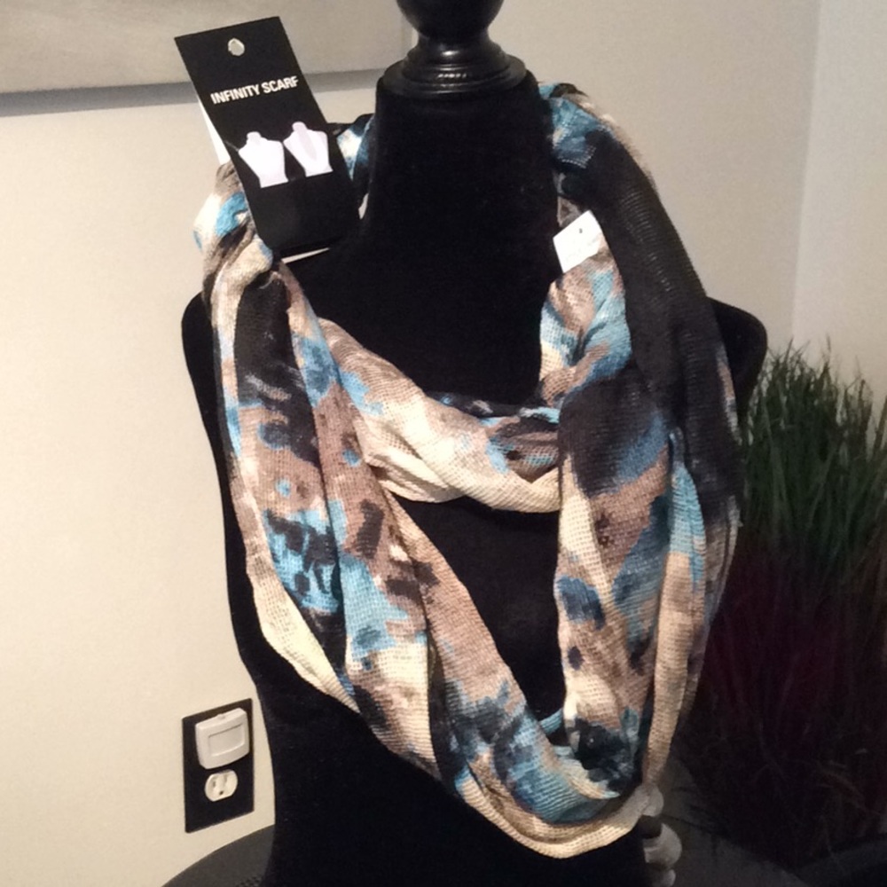 Infinity scarf New color teal black gray white