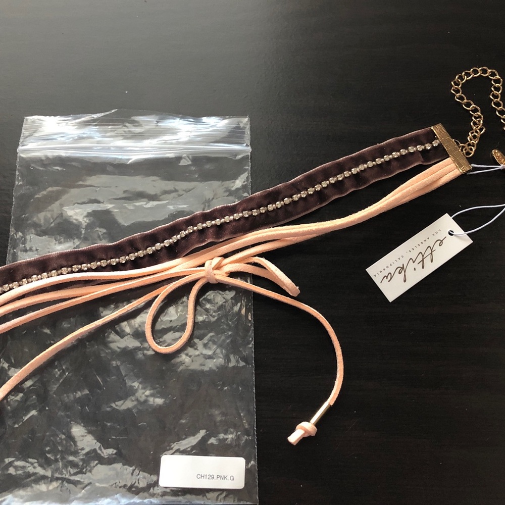 Brand new pink and brown choker