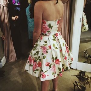 Short Sherri Hill Floral Prom Dress