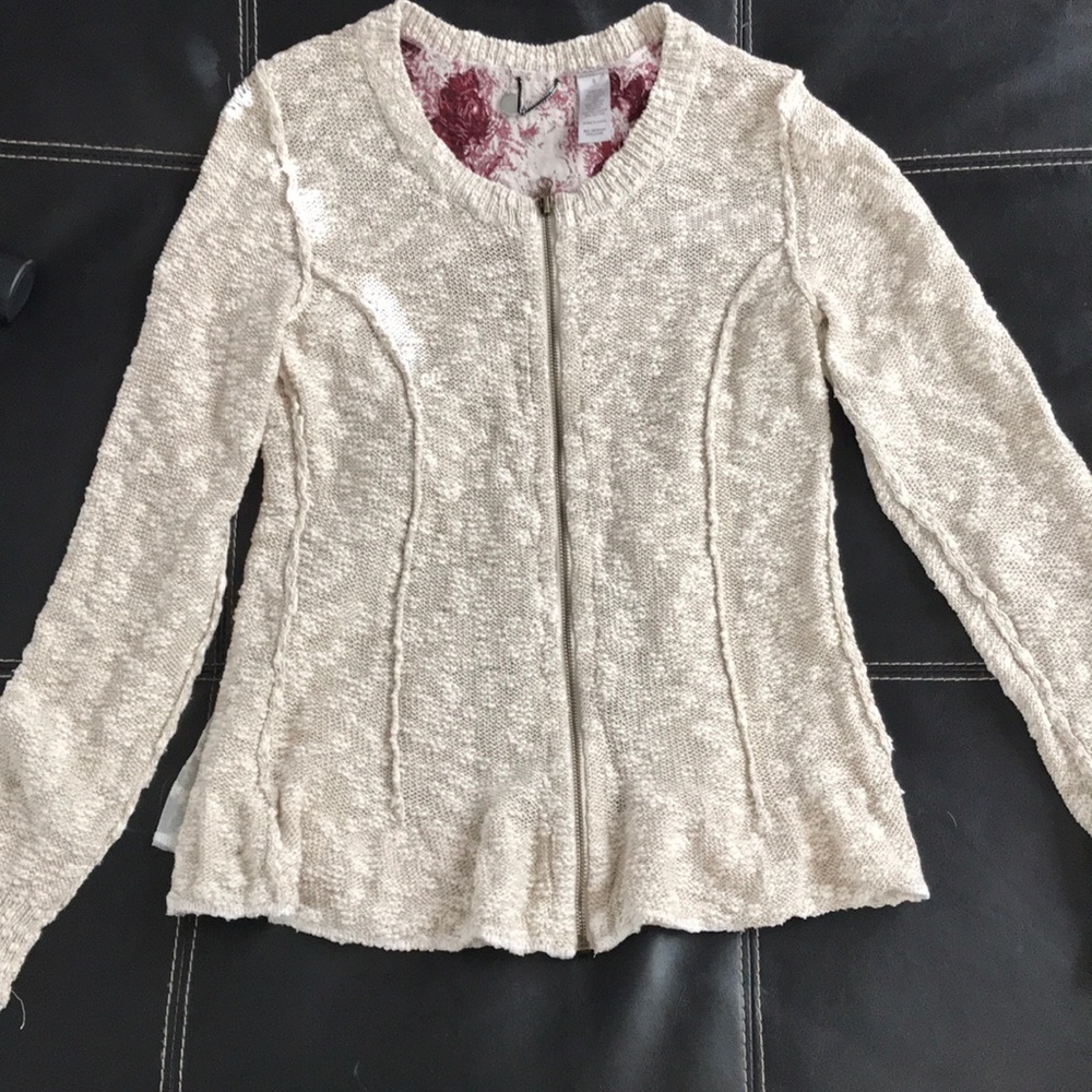 BKE Sweater with Beautiful Lace Half Back