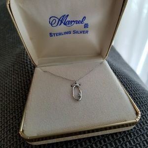 Vintage Marvel Sterling Silver Zirconia Necklace