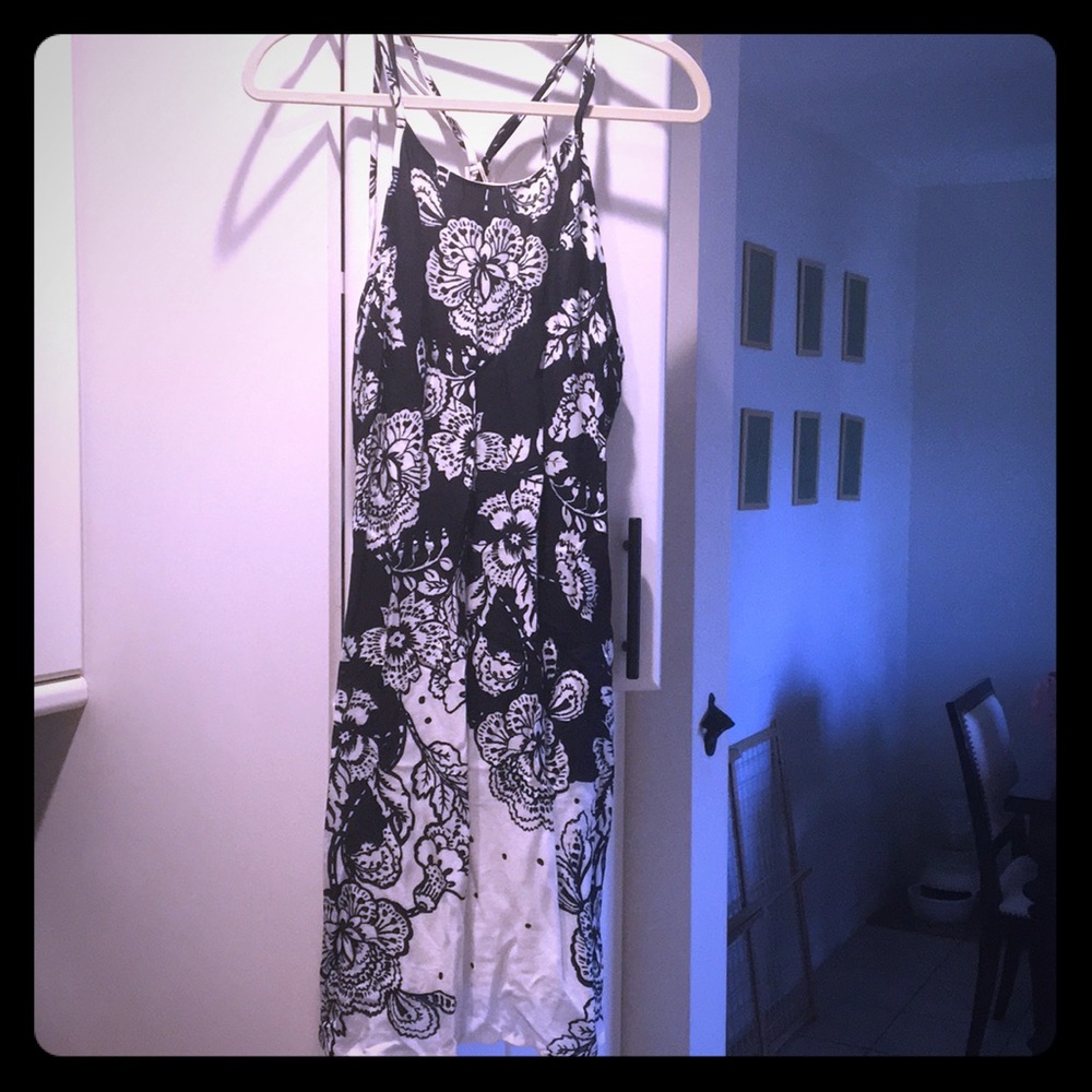 Black and white floral dress