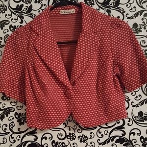 Red blazer with with hearts
