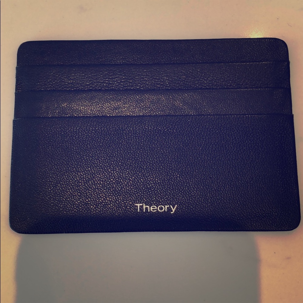 100% Authentic THEORY nappa card case wallet