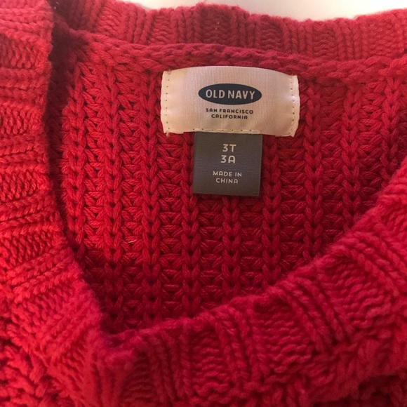 Old Navy Red Cable Knit Sweater - Picture 2 of 3