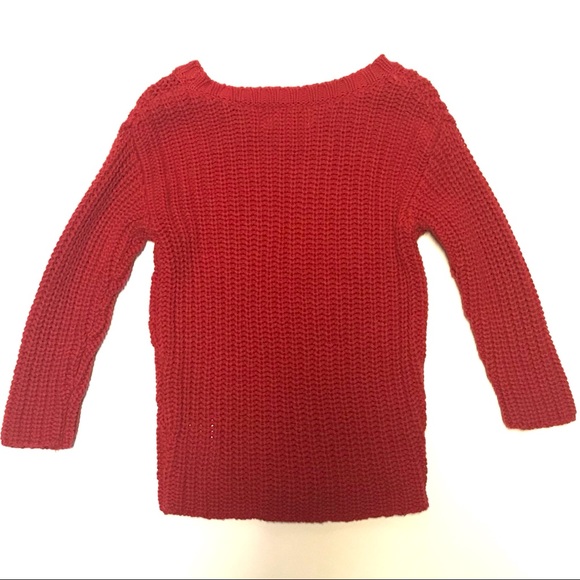 Old Navy Red Cable Knit Sweater - Picture 3 of 3
