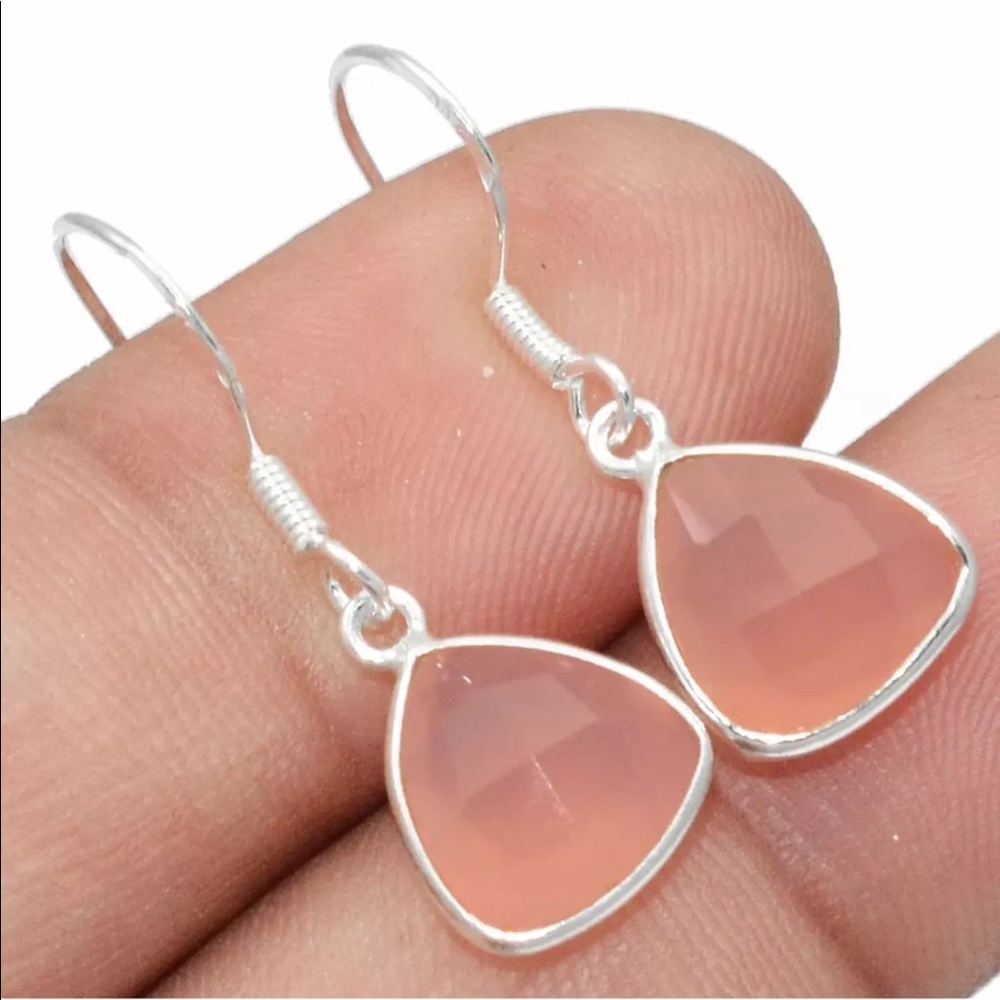 Sterling Rose Quartz earrings