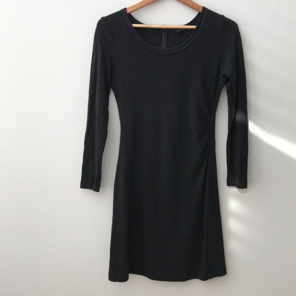 Ann Taylor Dark grey midi dress long sleeve Size 8