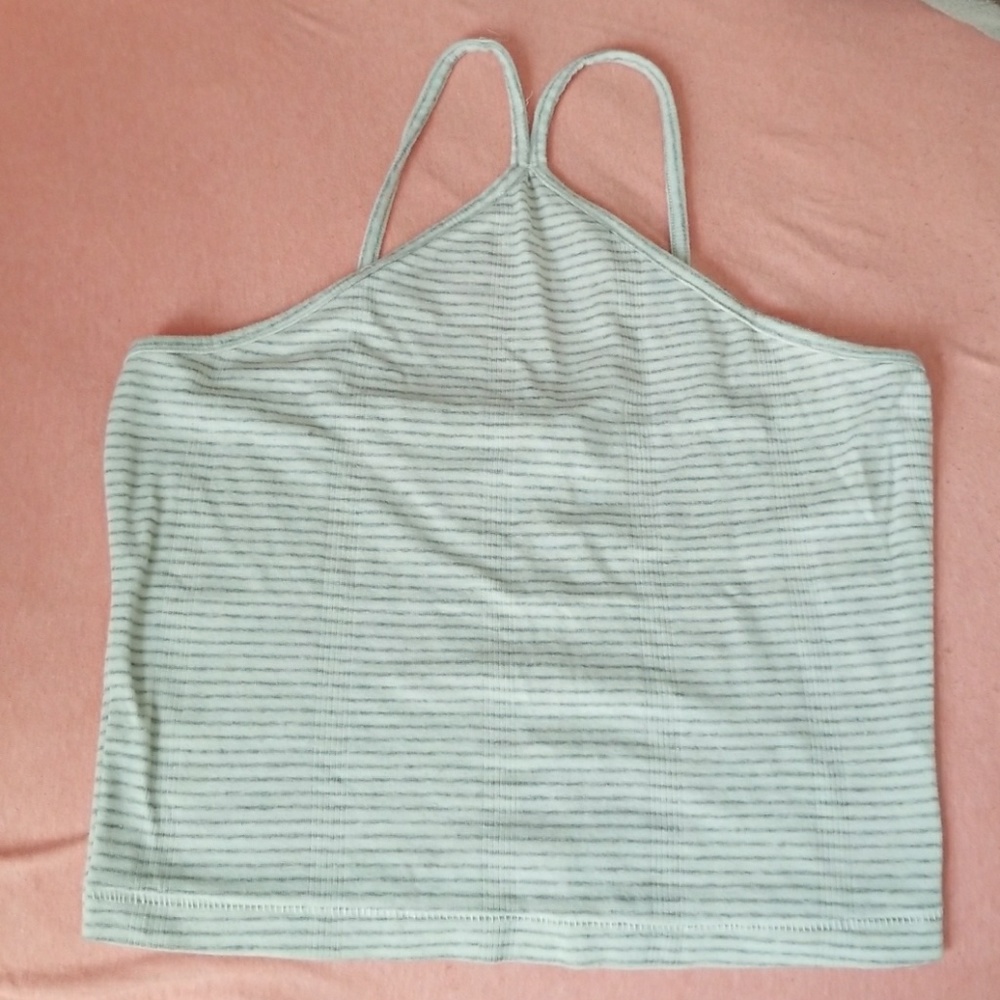 Grey an cream tank top