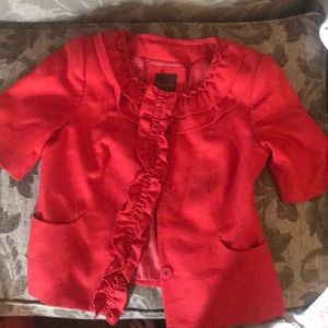 Red short sleeve business jacket
