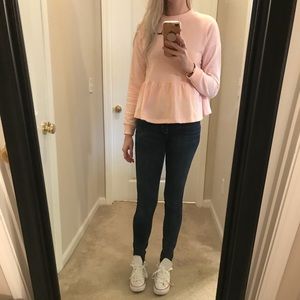 Peplum Sweatshirt with “dream on” embroidery