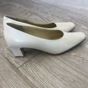 Italian Rossi Designer White Leather Heel